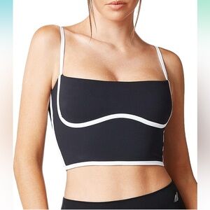 Move With You Sleeveless Square Neck Double Layer Cropped Tank Top